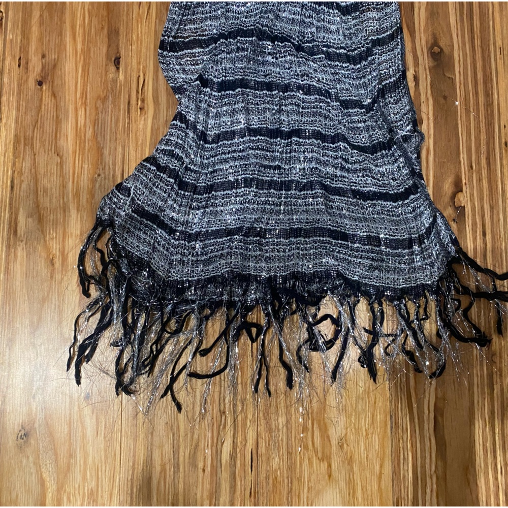Sparkly Silver and black Scarf